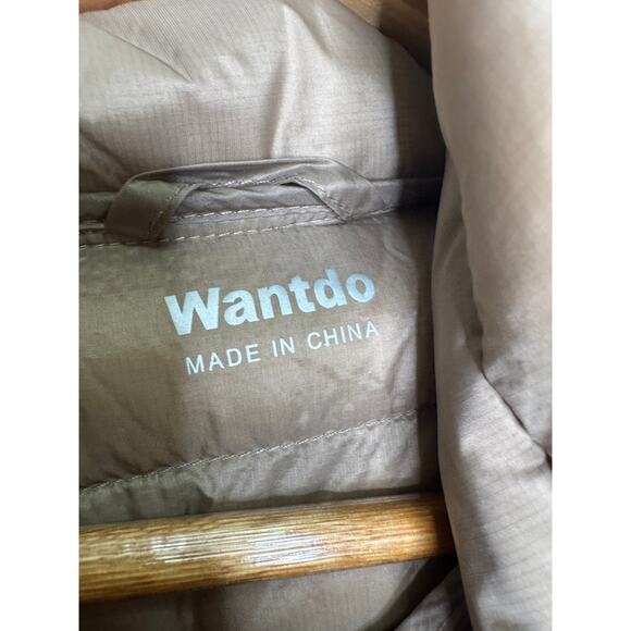 Wantdo Womens Size XL Down Packable Hooded Puffer Zip Jacket Tan Winter - Picture 6 of 9